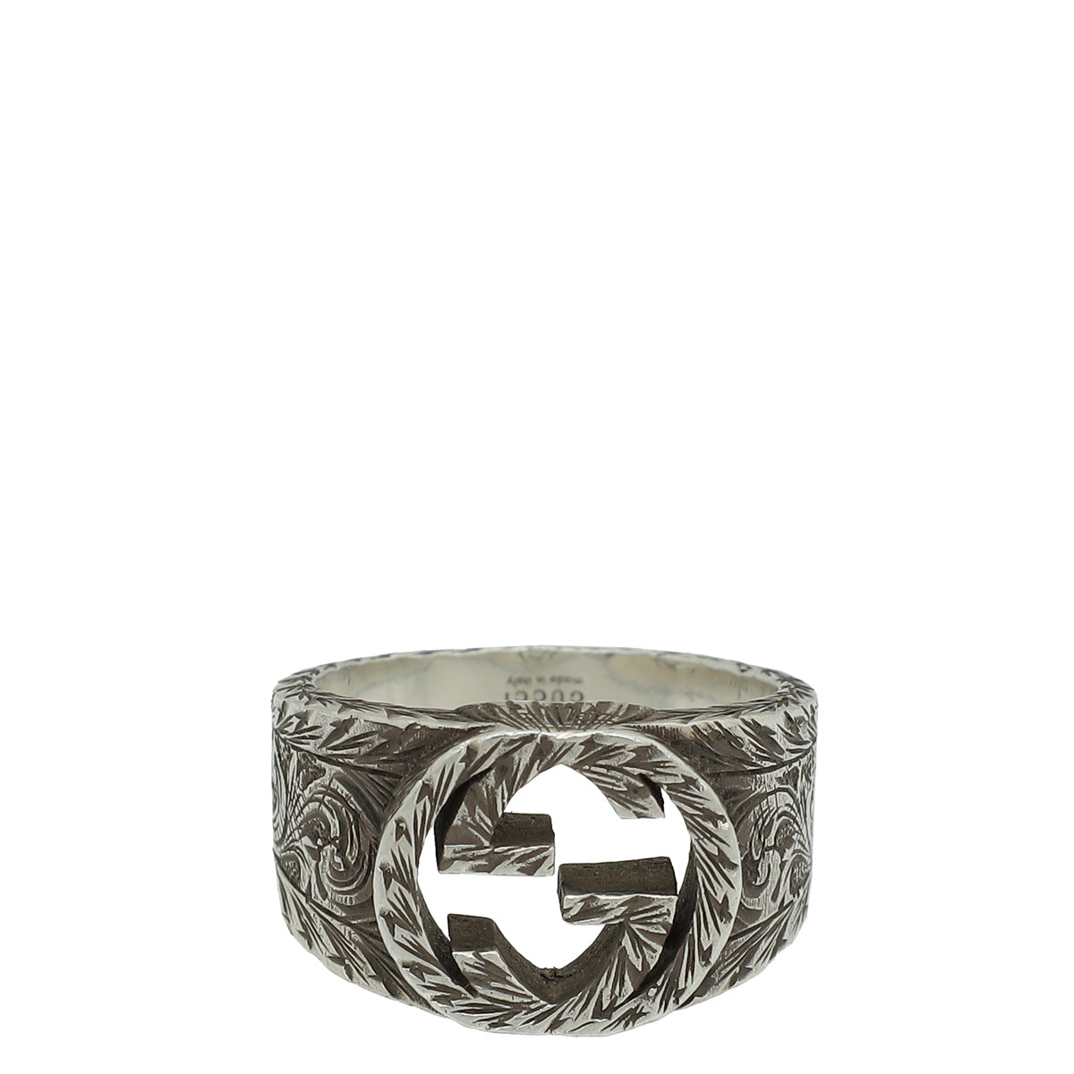 Gucci Sterling Silver Interlocking G Men's Ring 22
