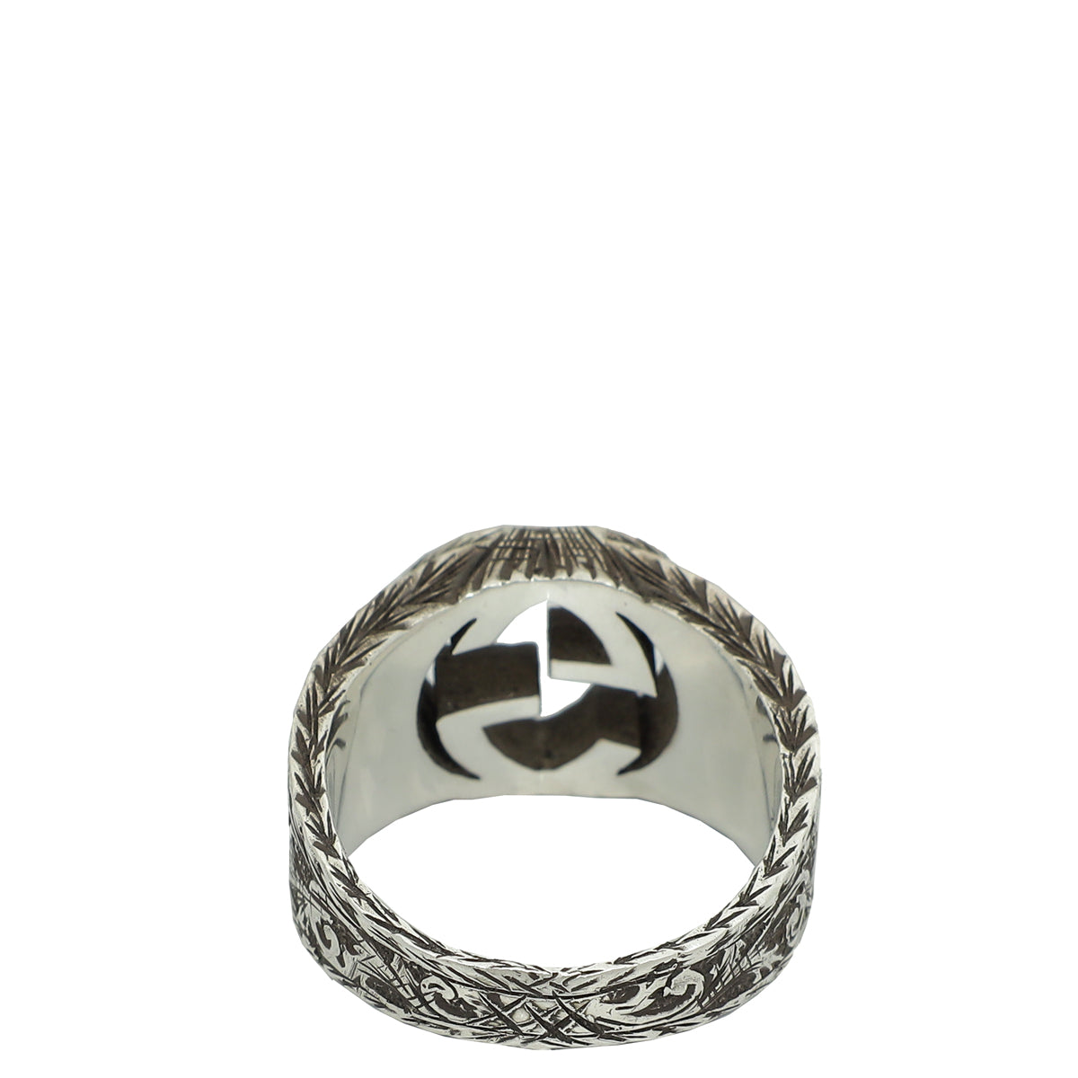 Gucci Sterling Silver Interlocking G Men's Ring 22