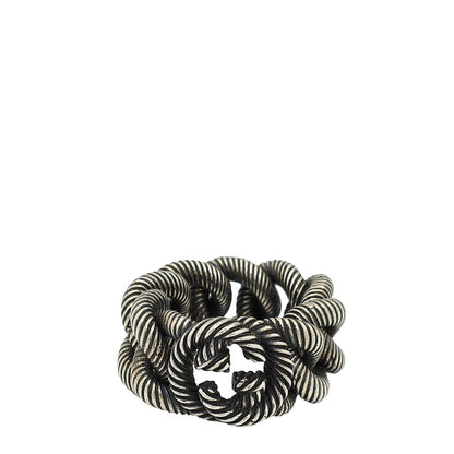 Gucci Sterling Silver Interlocking G Chain Links Men's Ring 58