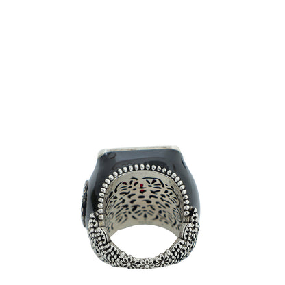 Gucci Multicolor GG Synthetic Ruby Signet Ring