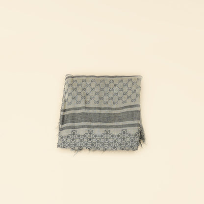 Gucci Gray GG Diamante Survive Shawl Scarf