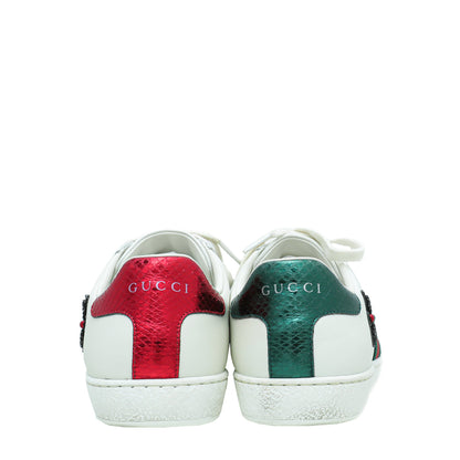 Gucci White Ace Embroidered Arrow Sneaker 36