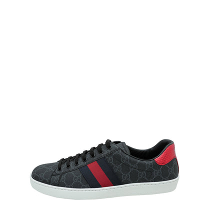 Gucci Black GG Supreme Ace Men Sneaker 8.5