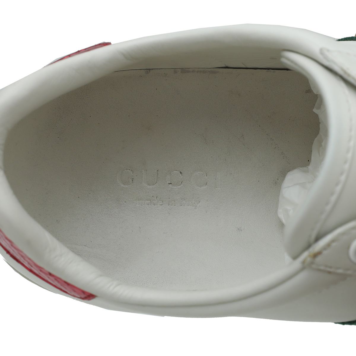 Gucci White Ace Web Pearl Stud Sneaker 36