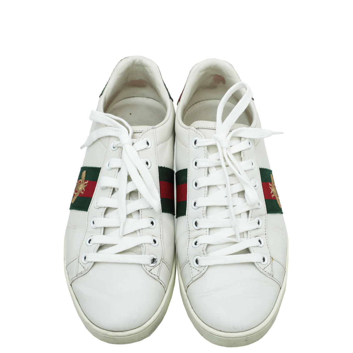 Gucci White Ace Bee Embroidered Sneaker 38