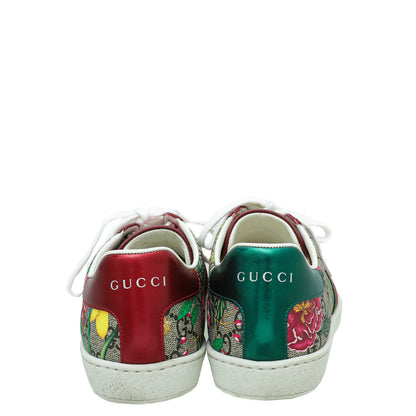 Gucci Ebony Multicolor GG Supreme Floral Print Ace Sneaker 36.5