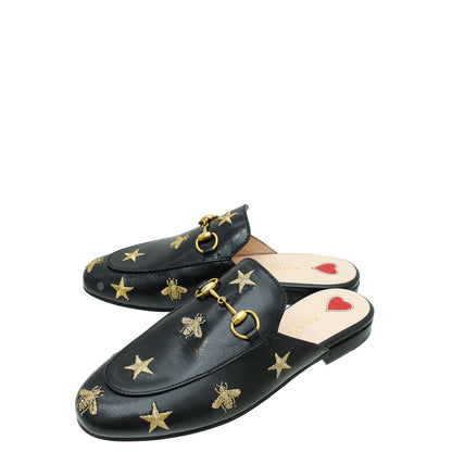 Gucci Bicolor Bee Star Princetown Mules 35