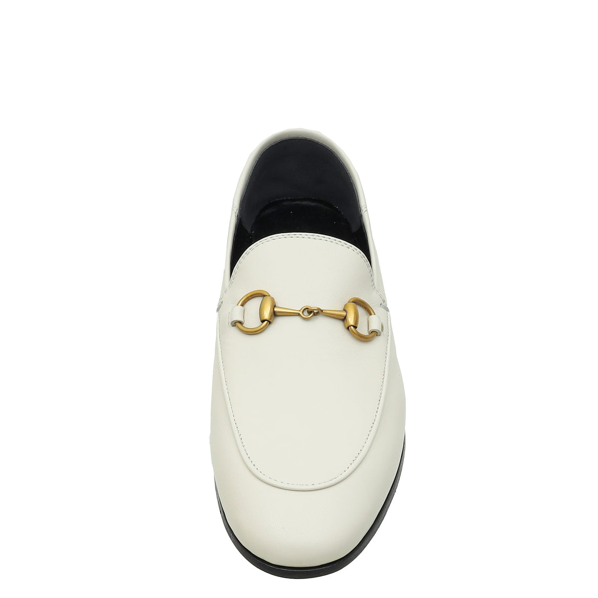 Gucci White Horsebit Loafers 35