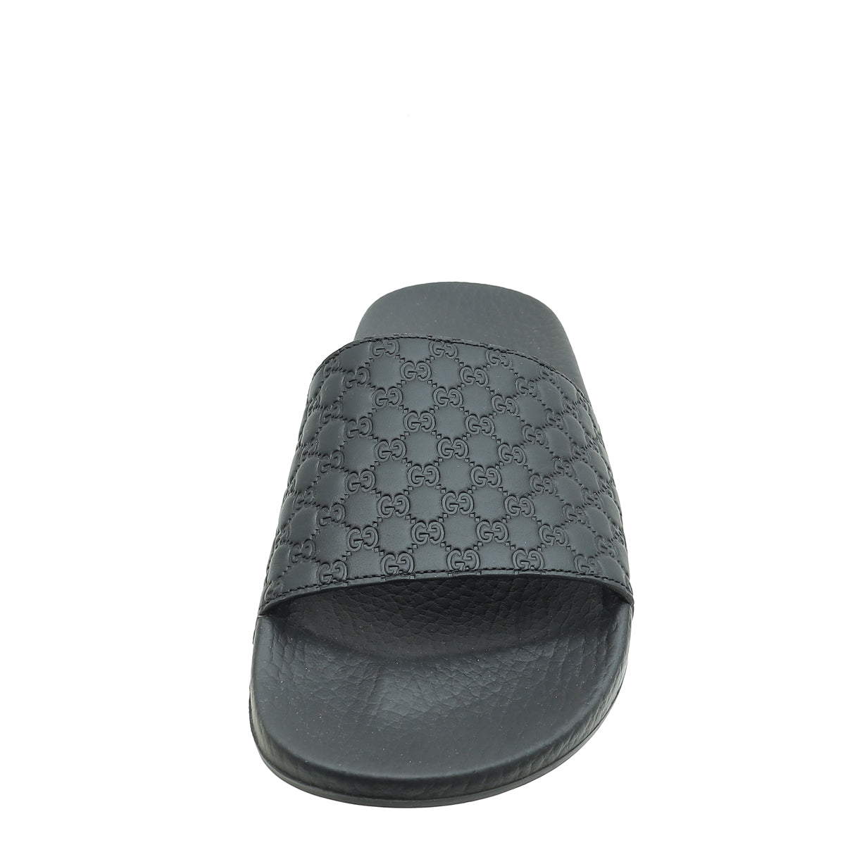 Gucci Black Micro Guccissima Rubber Slide 36