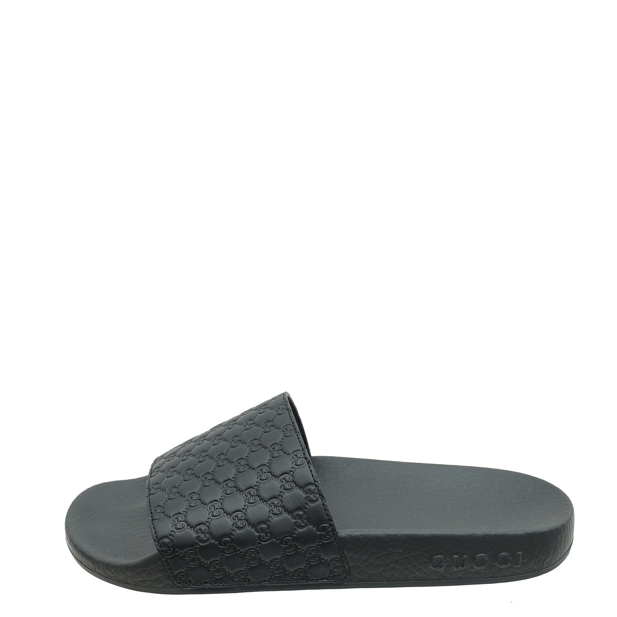 Gucci Black Micro Guccissima Rubber Slide 36