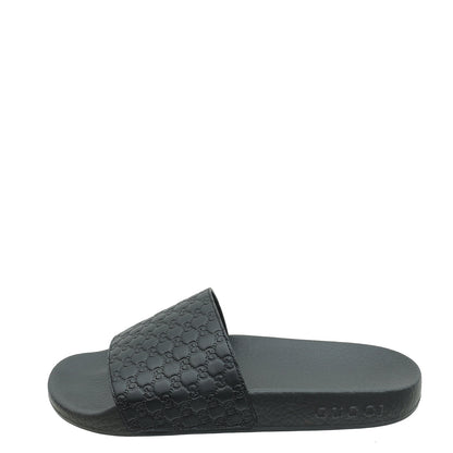 Gucci Black Micro Guccissima Rubber Slide 36