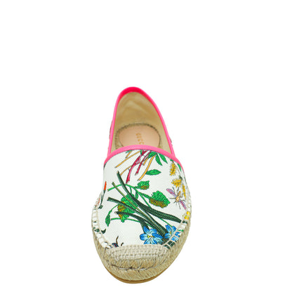 Gucci White Multicolor Flora Espadrille 36