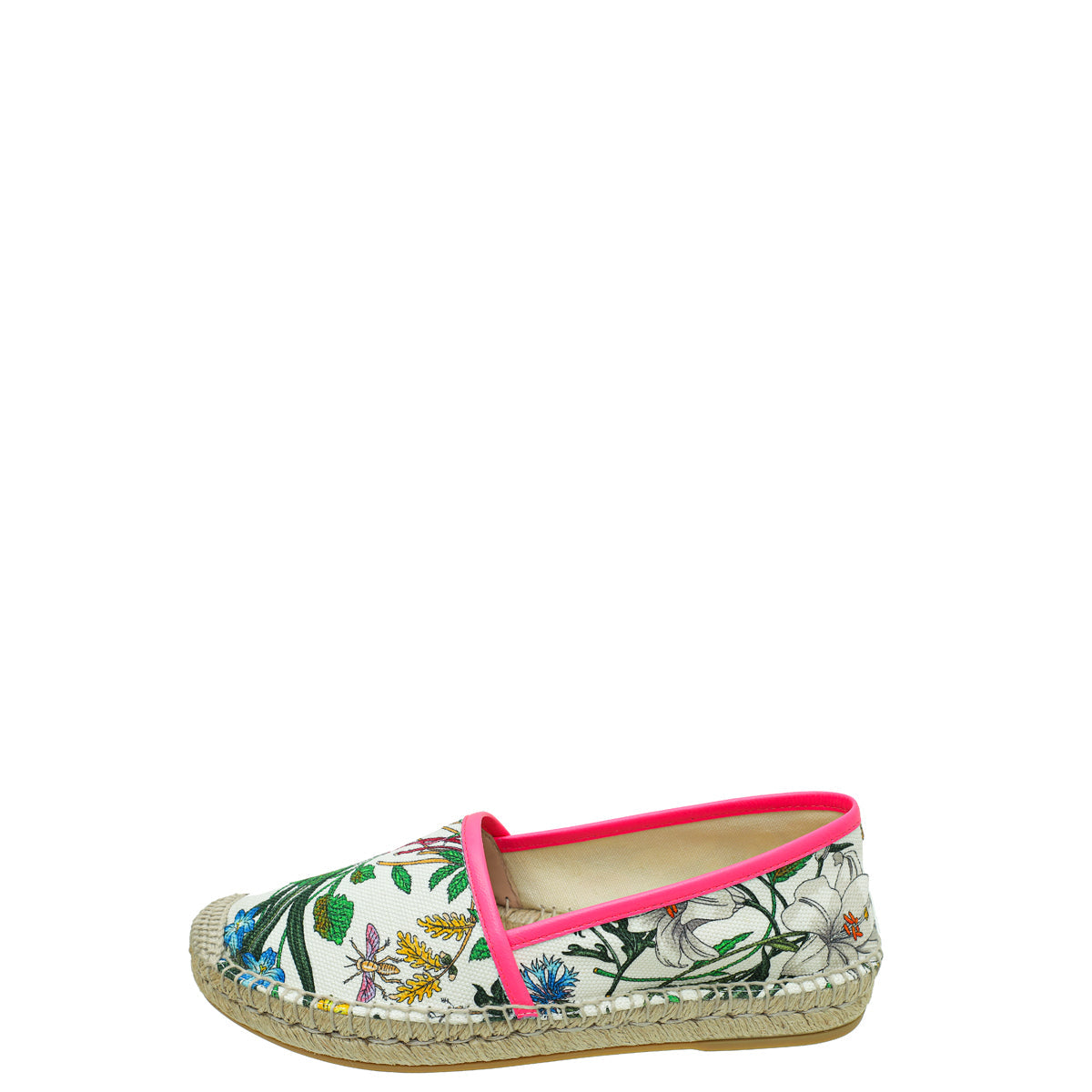 Gucci White Multicolor Flora Espadrille 36
