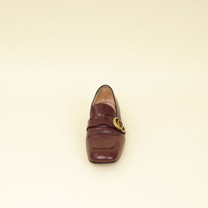 Gucci Burgundy GG Marmont Loafers 36.5