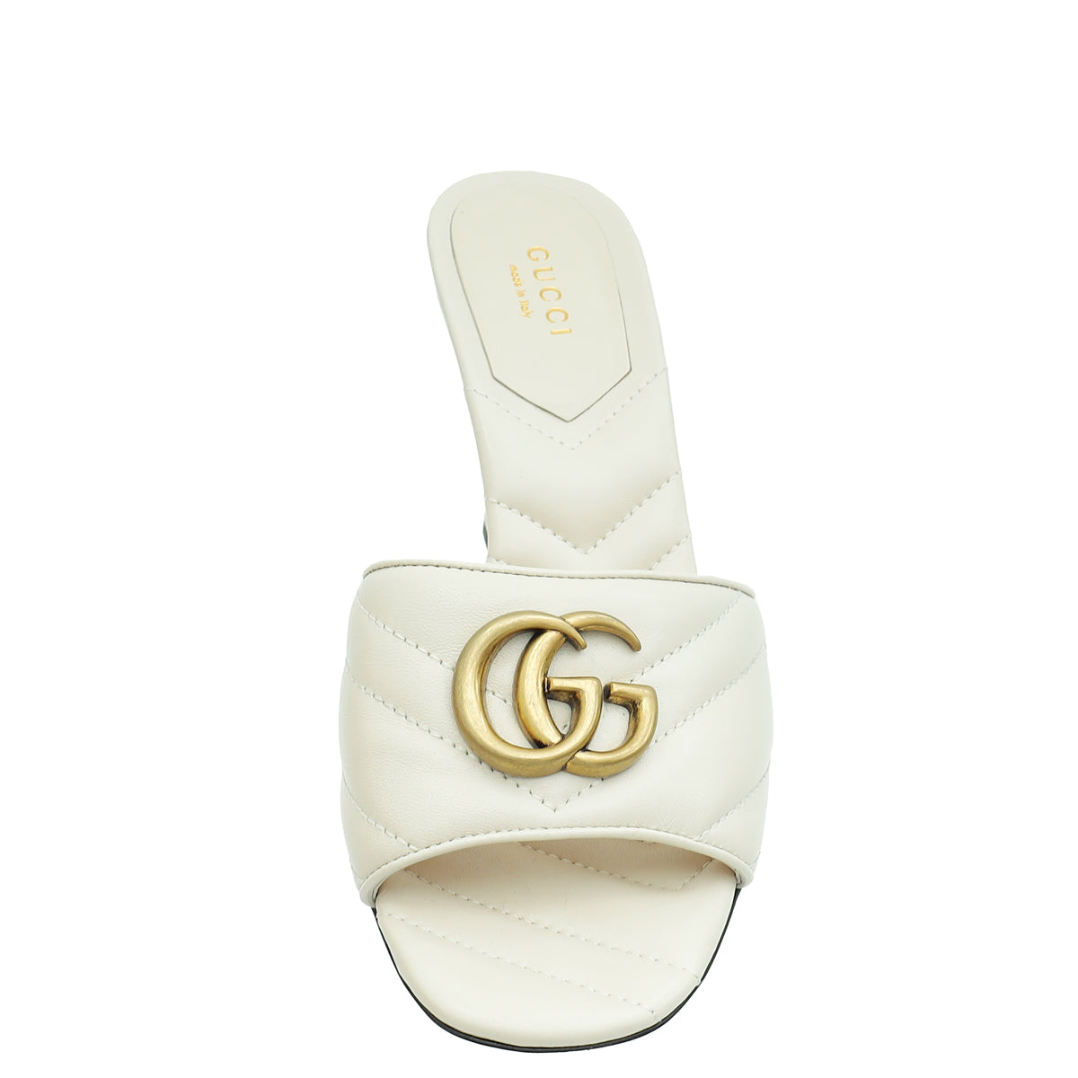 Gucci Ivory GG Marmont Slide Heeled Mules 36.5