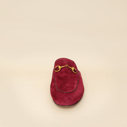 Gucci Burgundy Princetown Mules 36