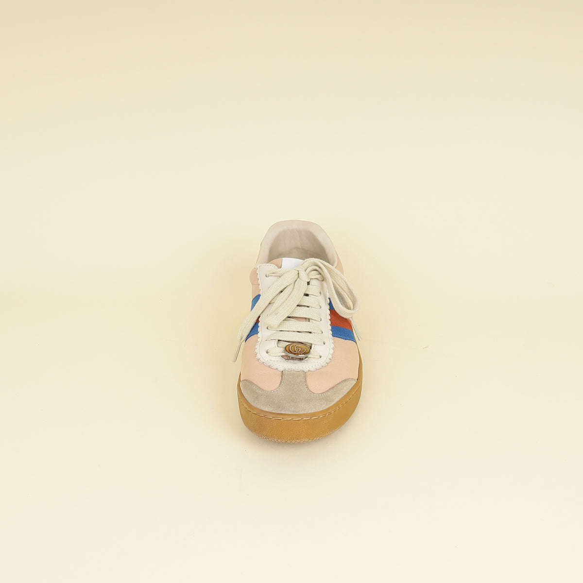 Gucci Oatmeal Soft Rose G74 Web Sneaker 38