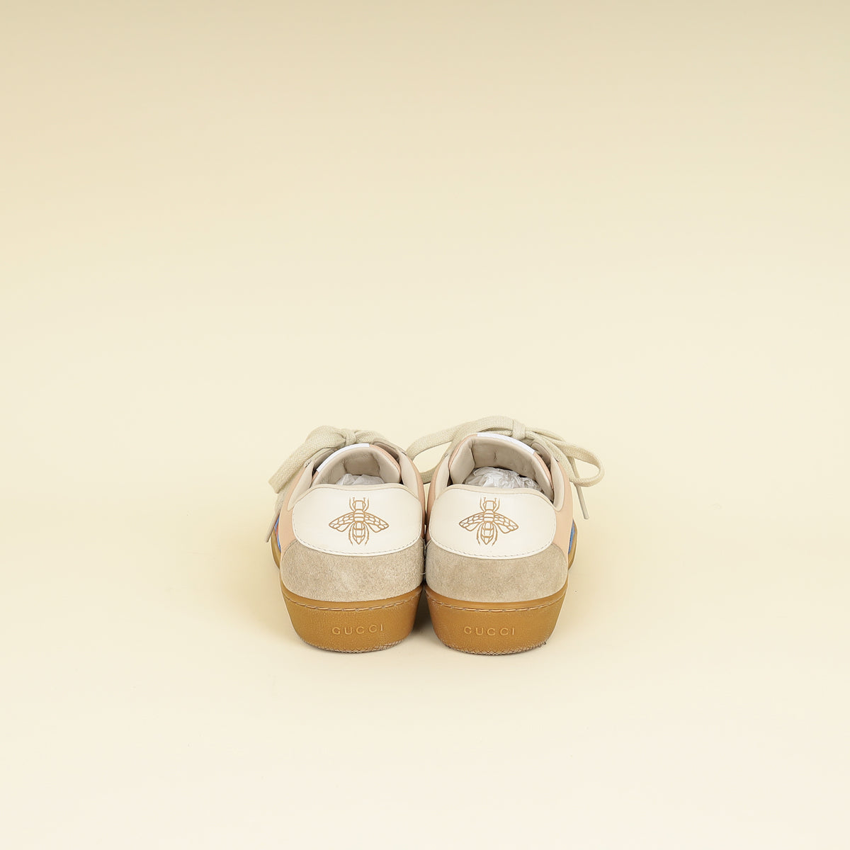 Gucci Oatmeal Soft Rose G74 Web Sneaker 38
