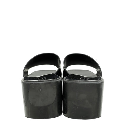 Gucci Black Logo Slide Rubber Sandals 38