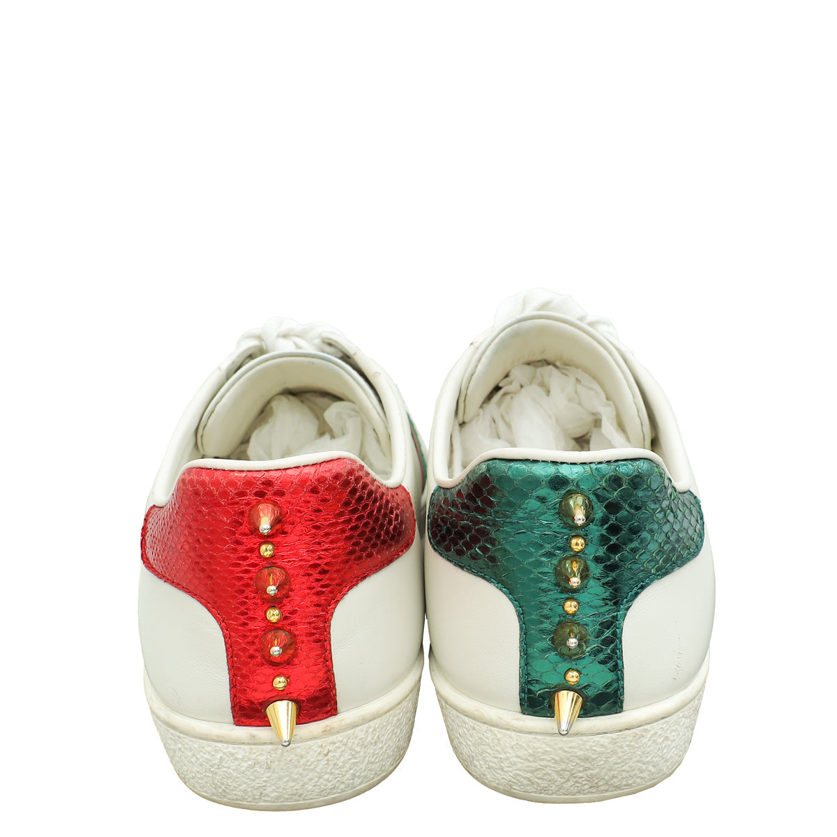 Gucci White Pearl Studded Ace Sneakers 39