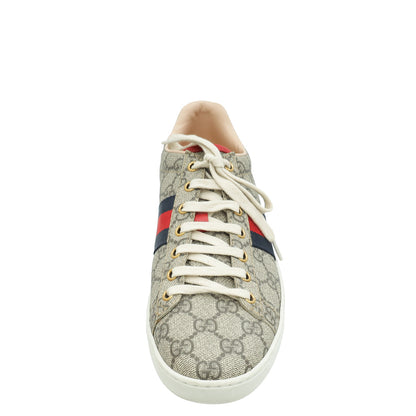Gucci Ebony GG Supreme Ace Sneaker 40