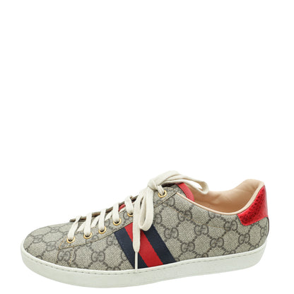 Gucci Ebony GG Supreme Ace Sneaker 40