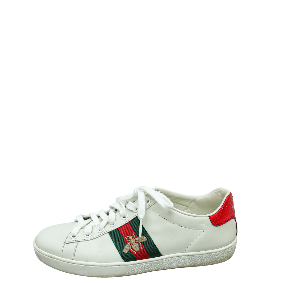 Gucci White Ace Web Bee Sneaker 37