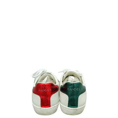 Gucci White Ace Web Bee Sneaker 37