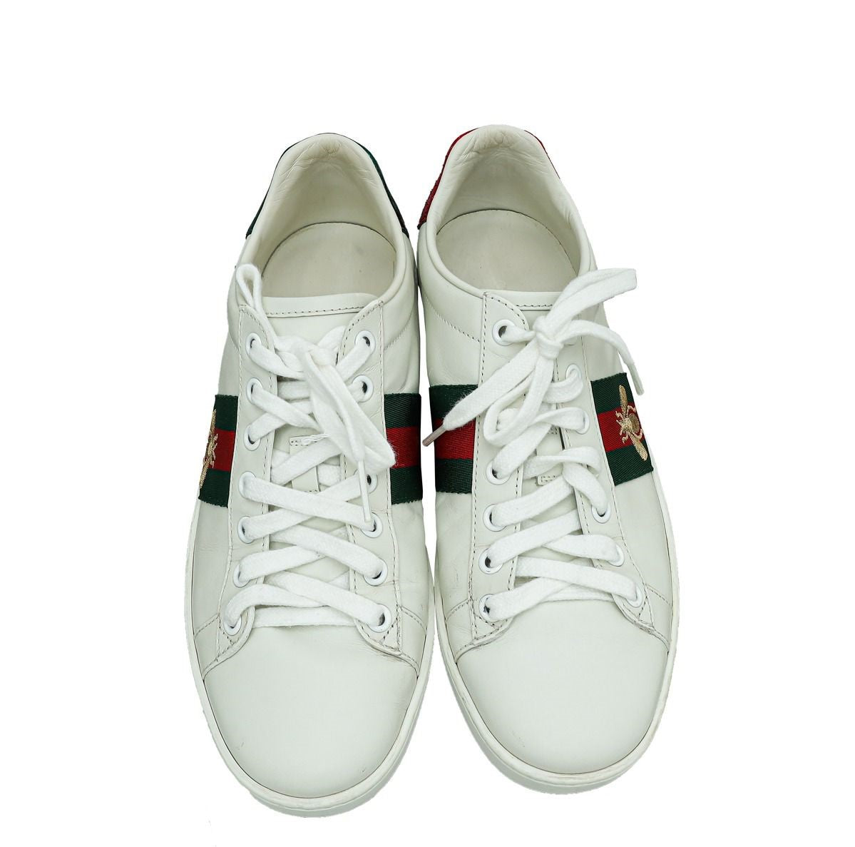 Gucci White Ace Web Bee Sneaker 37