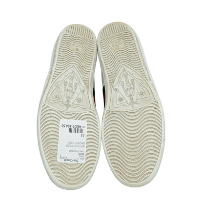 Gucci White Ace Web Bee Sneaker 37