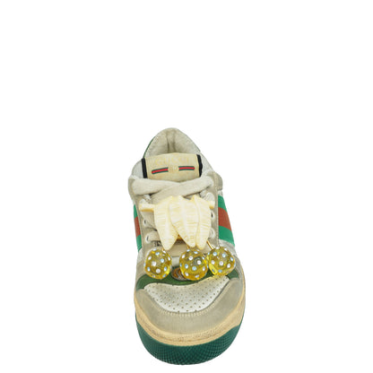 Gucci Dusty White Cherries Screener Sneakers 34