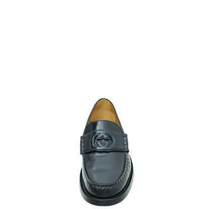 Gucci Black Interlocking G Loafer 37.5