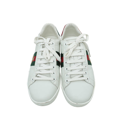 Gucci White Ace Bee Embroidered Sneakers 37