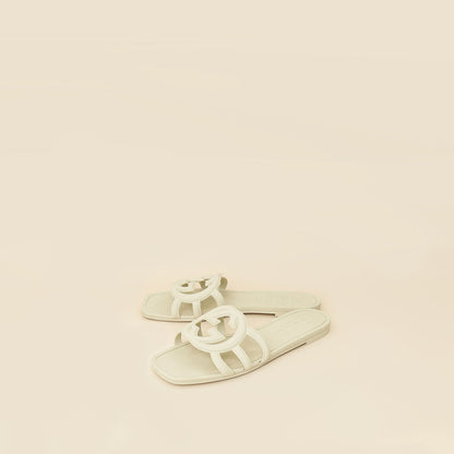 Gucci Off White Interlocking G Cutout Slide Sandal 37