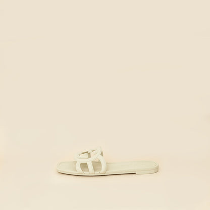 Gucci Off White Interlocking G Cutout Slide Sandal 37