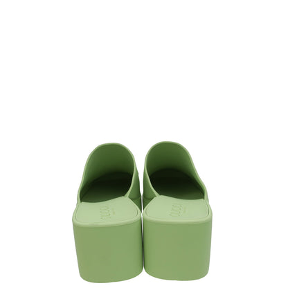 Gucci Pastel Green Logo Rubber Slip-On Sandal 37