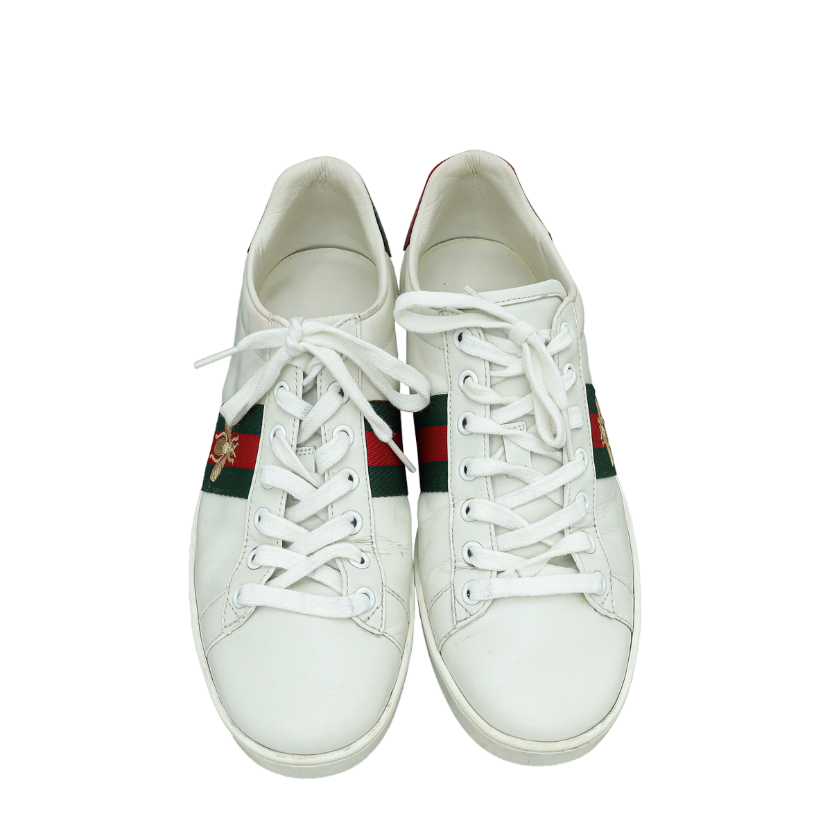 Gucci White Ace Web Bee Sneaker 38.5