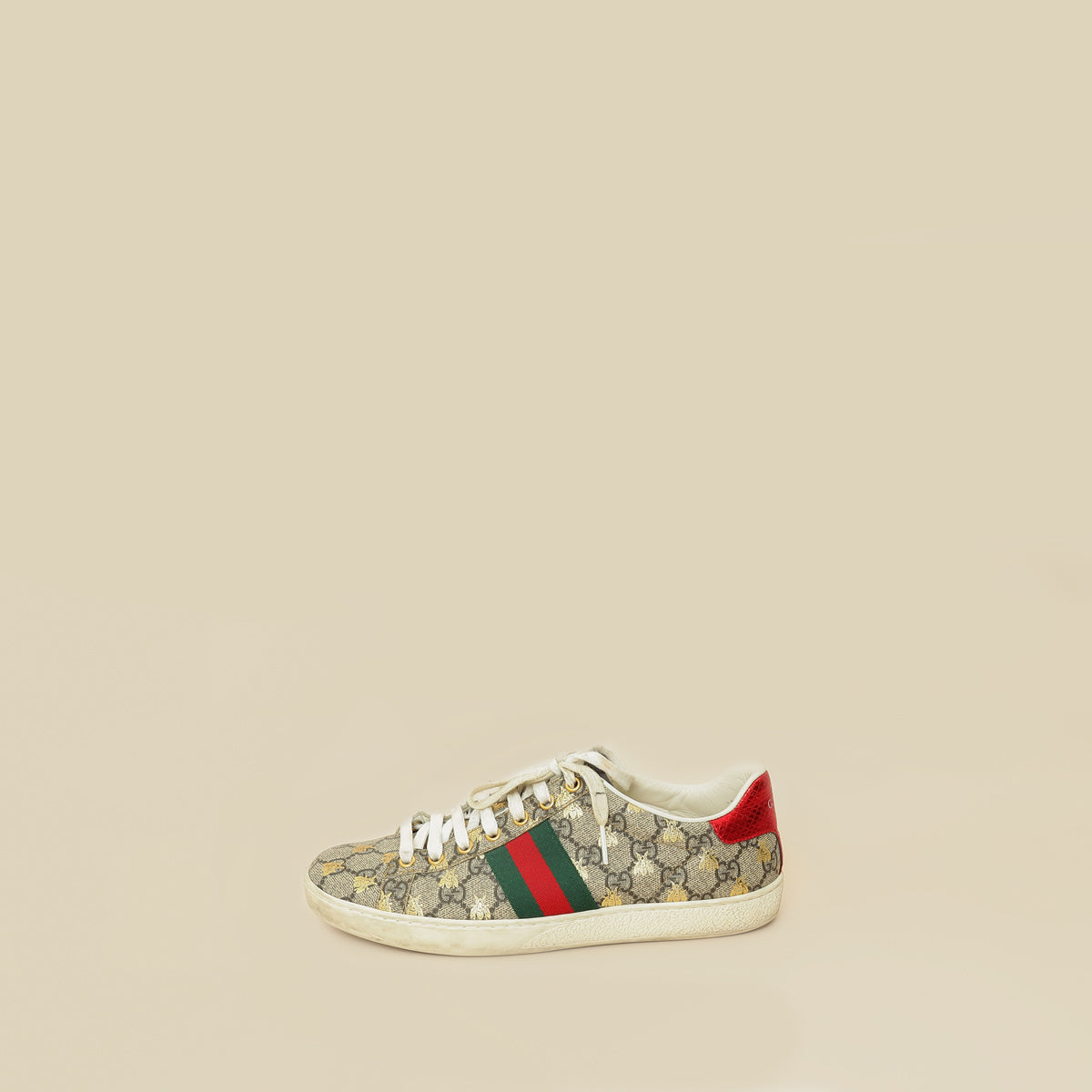Gucci Ebony Bees GG Supreme Ace Sneaker 38.5