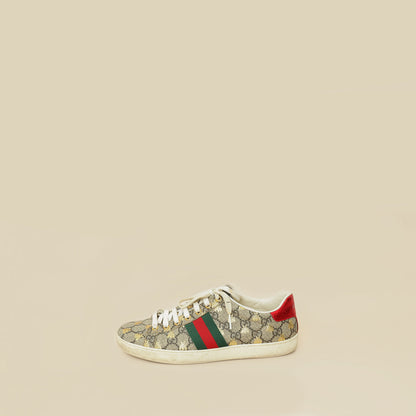 Gucci Ebony Bees GG Supreme Ace Sneaker 38.5