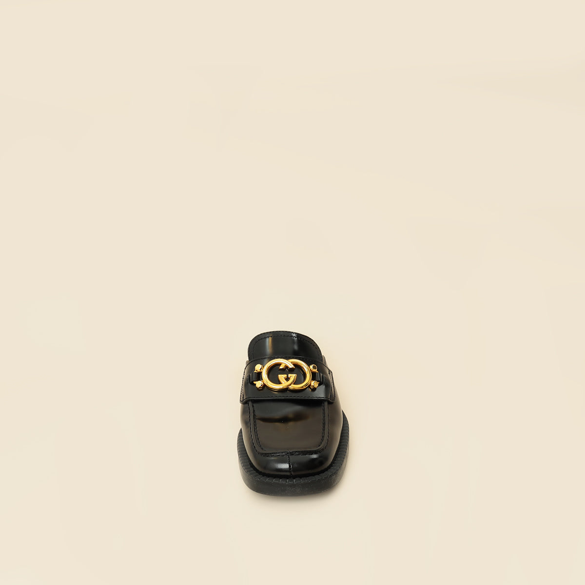 Gucci Black Interlocking G Leather Mules 39