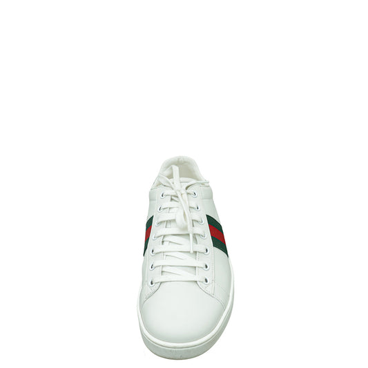 Gucci White Ace Web Sneakers 40