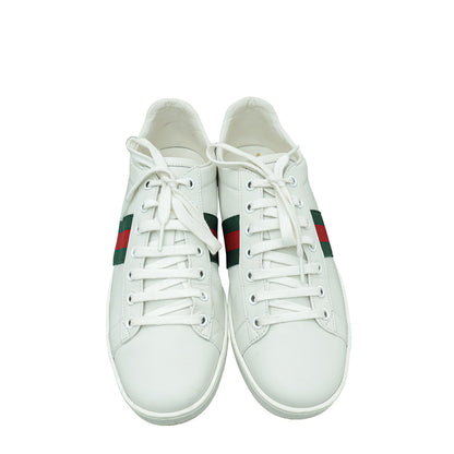 Gucci White Ace Web Sneakers 40