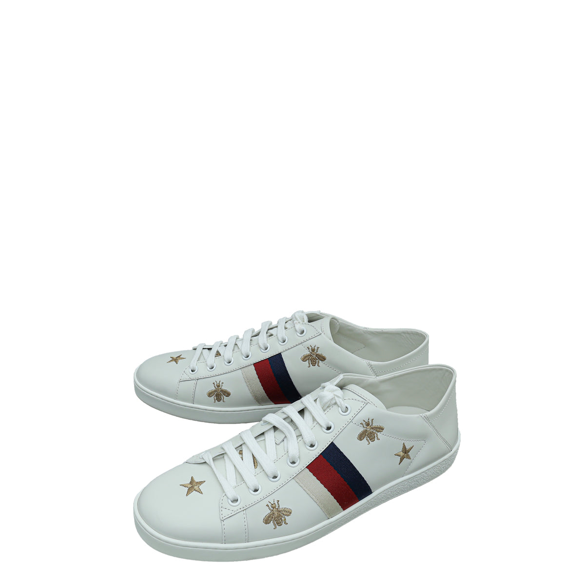 Gucci White Bees & Stars Ace Sneakers 41