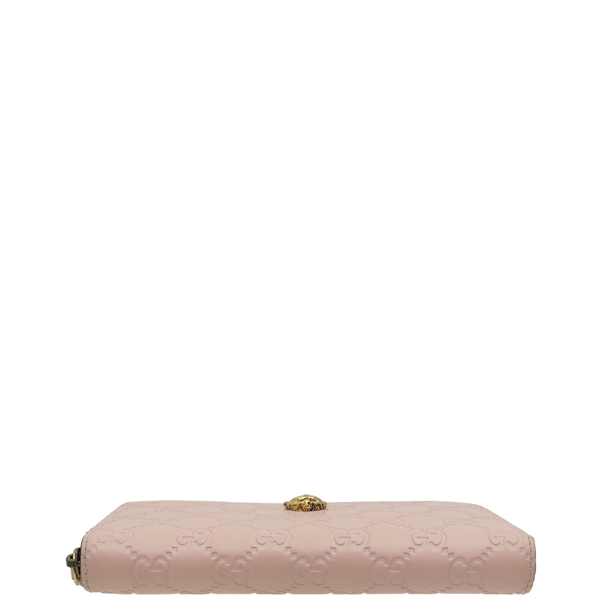 Gucci Pink Guccissima Crystal Cat Zippy Wallet
