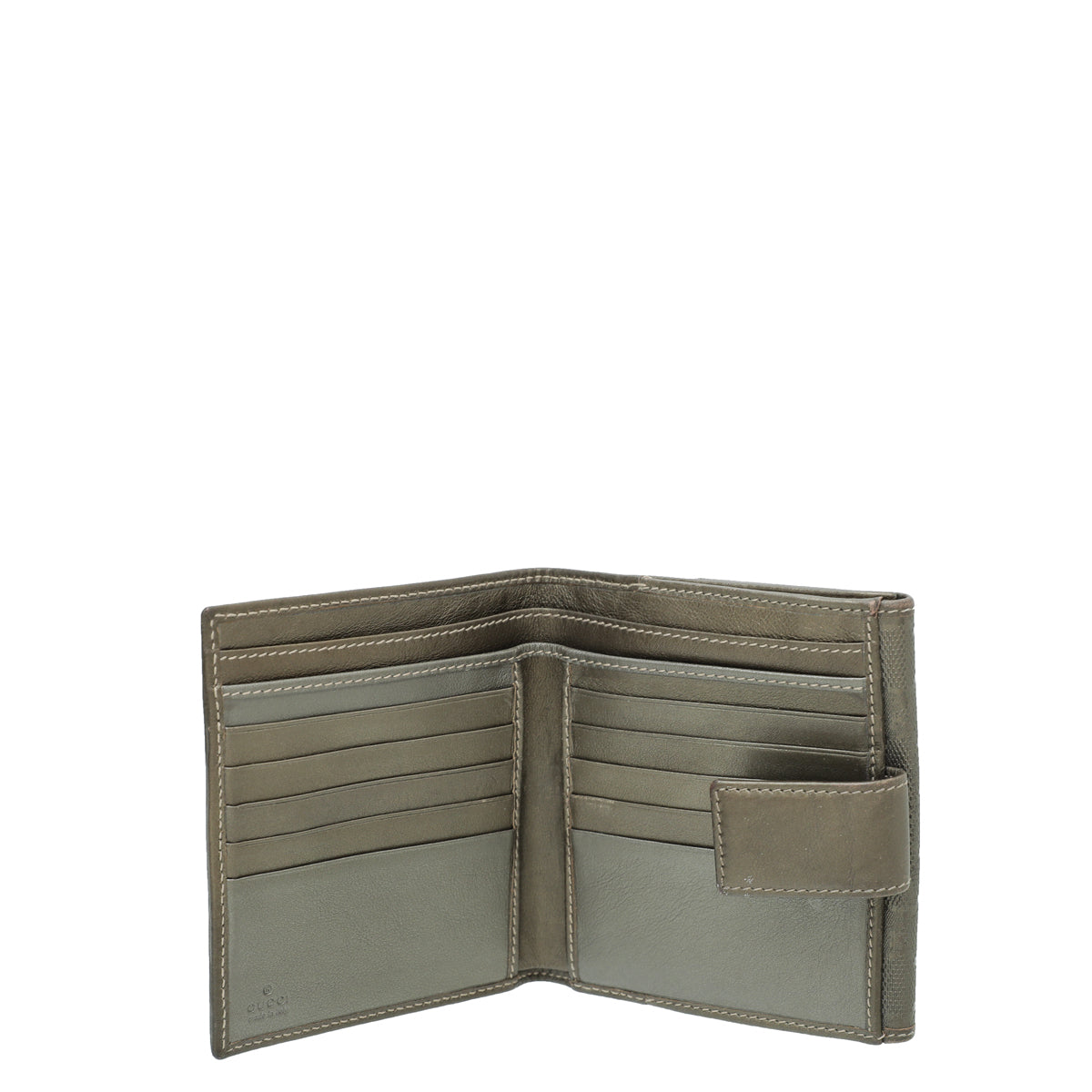 Gucci Metallic Olive Interlocking GG Imprime French Wallet