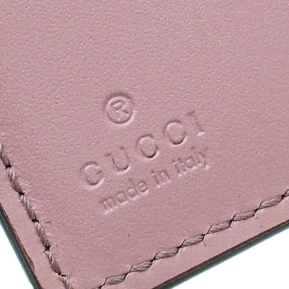 Gucci Pink Guccissima Interlocking G French Wallet