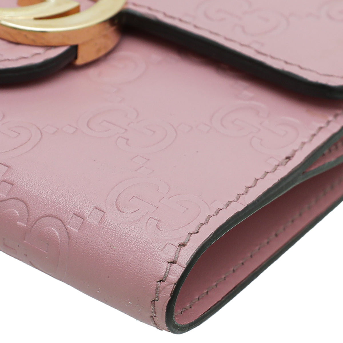 Gucci Pink Guccissima Interlocking G French Wallet