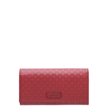 Gucci Red GG Microguccissima Continental Wallet