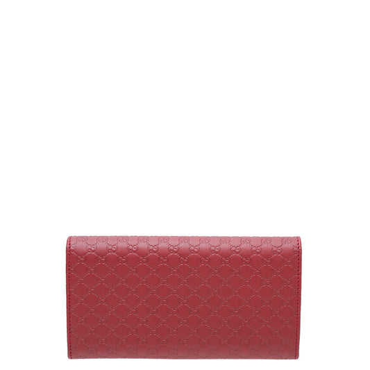 Gucci Red GG Microguccissima Continental Wallet