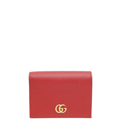 Gucci Red GG Marmont Small Card Case Wallet